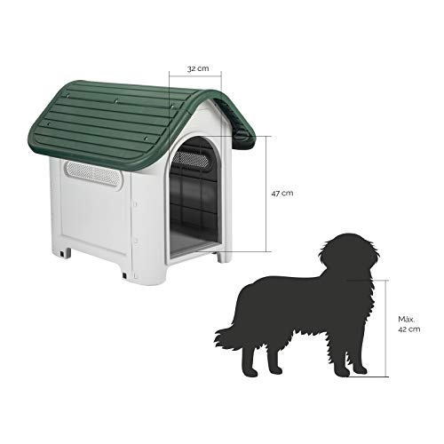 GARDIUN KZT1007 - Caseta de Perro Dakota Resina 87x72x75 cm Beige/Verde