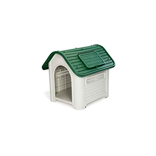 GARDIUN KZT1007 - Caseta de Perro Dakota Resina 87x72x75 cm Beige/Verde