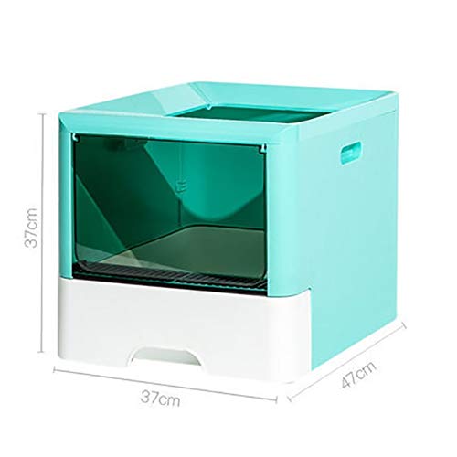 Gatera Arenero WC Detalle de engaño para mascotas asalto de asada de gato para gato ABS para el aseo de gato de plástico fácil limpio totalmente cerrado toile, caja de arena de gato de dos puertas Caj