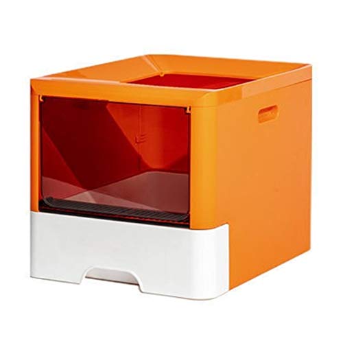 Gatera Arenero WC Detalle de engaño para mascotas asalto de asada de gato para gato ABS para el aseo de gato de plástico fácil limpio totalmente cerrado toile, caja de arena de gato de dos puertas Caj