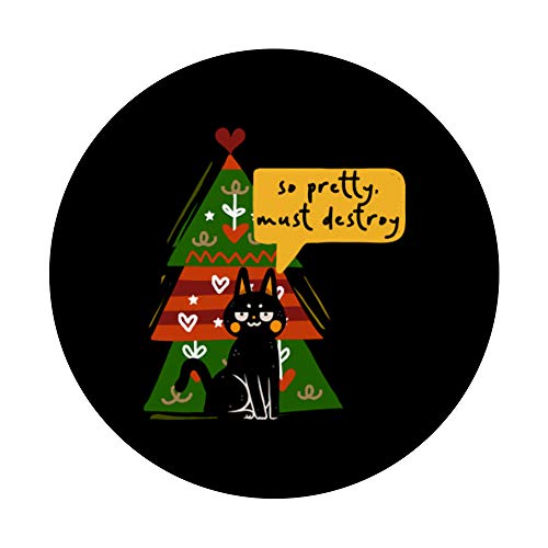 Gato Mascota Gatos Destruir Kitty Amante Lindo Árbol Regalo PopSockets PopGrip: Agarre intercambiable para Teléfonos y Tabletas