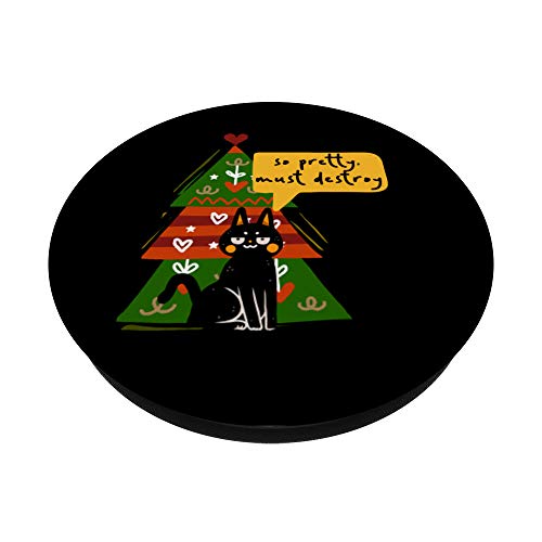 Gato Mascota Gatos Destruir Kitty Amante Lindo Árbol Regalo PopSockets PopGrip: Agarre intercambiable para Teléfonos y Tabletas