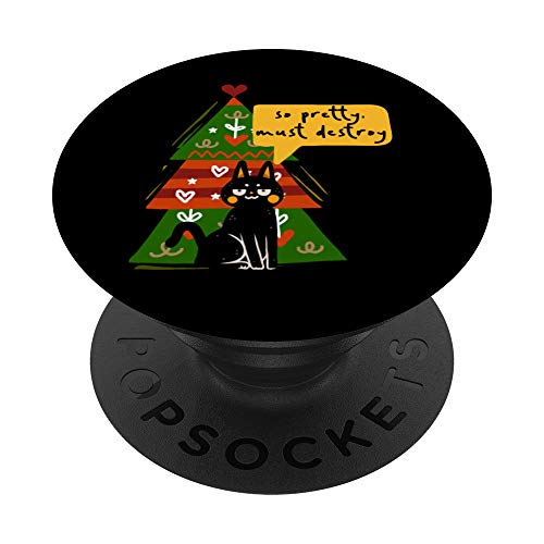 Gato Mascota Gatos Destruir Kitty Amante Lindo Árbol Regalo PopSockets PopGrip: Agarre intercambiable para Teléfonos y Tabletas