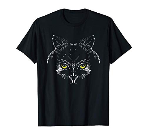 Gato negro Ojos amarillos Dueño del gato Gatos Camiseta