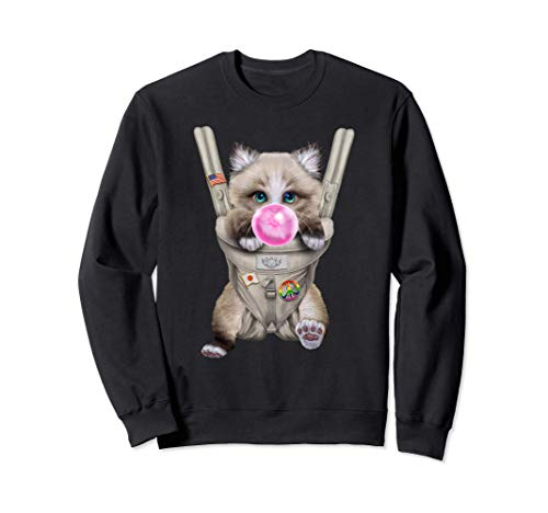 Gato ragdoll soplando chicle en portabebés Sudadera