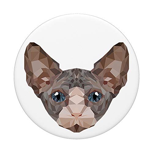 Gato Sphynx geométrico PopSockets PopGrip: Agarre intercambiable para Teléfonos y Tabletas