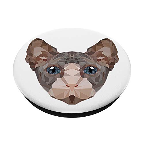 Gato Sphynx geométrico PopSockets PopGrip: Agarre intercambiable para Teléfonos y Tabletas