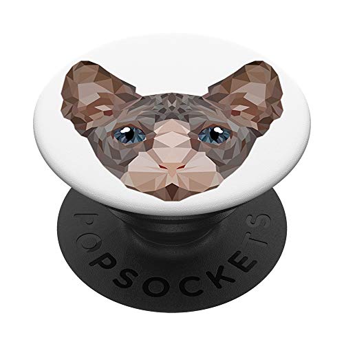 Gato Sphynx geométrico PopSockets PopGrip: Agarre intercambiable para Teléfonos y Tabletas