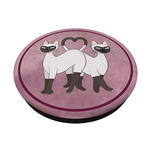 Gatos siameses enamorados - Cat Lady PopSockets PopGrip: Agarre intercambiable para Teléfonos y Tabletas