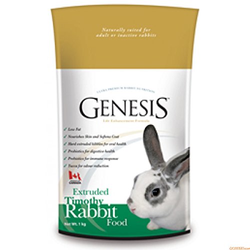 Genesis Verde – Alimento Ultra Premium para conejos adultos o maduros – con hierba Timothy con Omega 3 & 6, poca grasa, yuca, Mos, Inulina – 1 kg