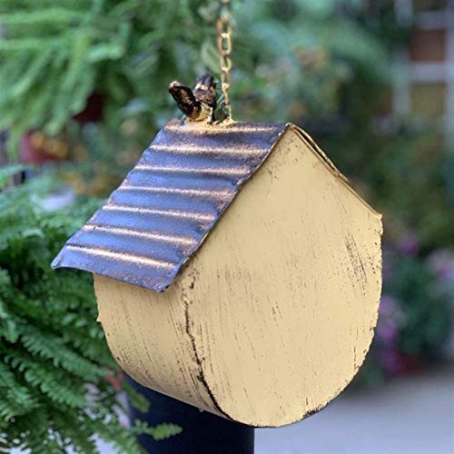 GIAOYAO Birdhouses Decoración de la Pared Colgante Jardín Balcón Terraza Patio Decoración de Pared Mural Bird Outdoor Bird Nest Box (Color : Yellow, Talla : 25x13cm)
