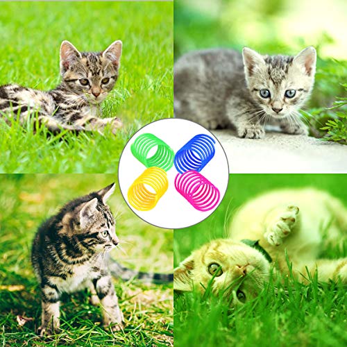 GLOBALDREAM Juguetes para Gato con Muelles, 72 Piezas Muelle Colorido Juguete para Gato Interactivos Duraderos para Gato Gatito Mascotas Regalo de Novedad