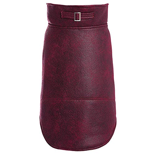 GODGETS Ropa para Perros Mascotas Capa para Gatos Cazadora para Perros Ropa Vellón Esquilador Chaleco para Perros Pequeños y Medianos Perros Grandes Cachorro de Gato,Vino Rojo,(30×50×35 CM)