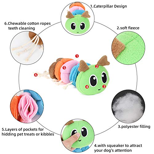 Gojiny Juguete de Rompecabezas de Perro Juguete de Snuffling para Perro Juguete de Peluche Golosinas para Mascotas Juguete de Entrenamiento para Nariz