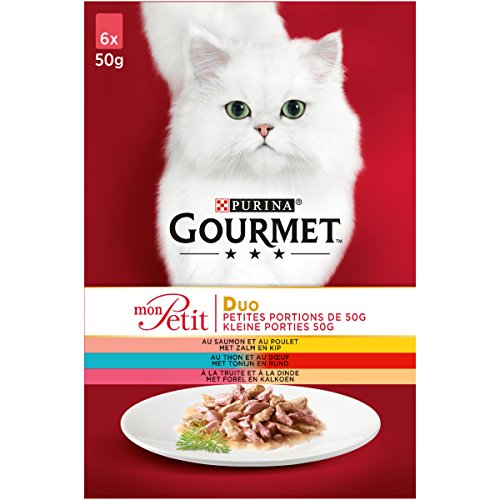 Gourmet Mon Petit duo: bœuf-poulet, dinde-foie, volaille-agneau (6 x 50g)