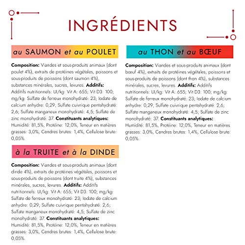 Gourmet Mon Petit duo: bœuf-poulet, dinde-foie, volaille-agneau (6 x 50g)