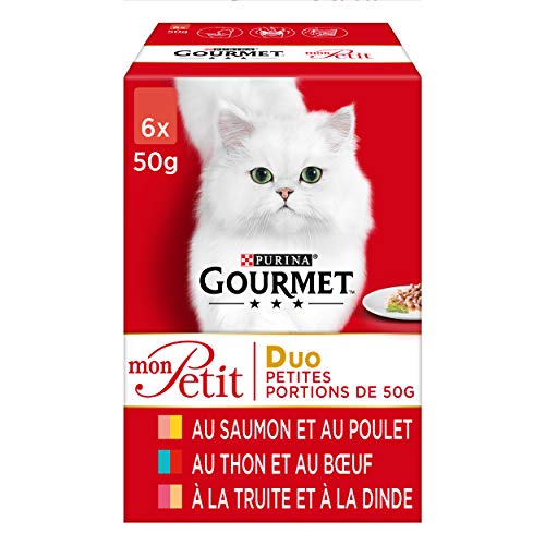Gourmet Mon Petit duo: bœuf-poulet, dinde-foie, volaille-agneau (6 x 50g)