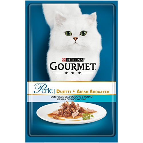 Gourmet - Perlas combinadas de Pescado del océano y atún, 85 g, 24 Unidades