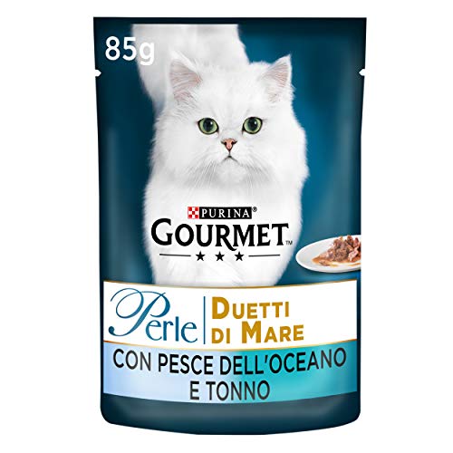Gourmet - Perlas combinadas de Pescado del océano y atún, 85 g, 24 Unidades