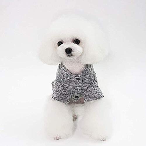 Gshy Ropa para Mascotas Jersey de algodón Grueso otoño Invierno Abrigo de Espina de Pescado para Perros y Gatos (Gris, M)