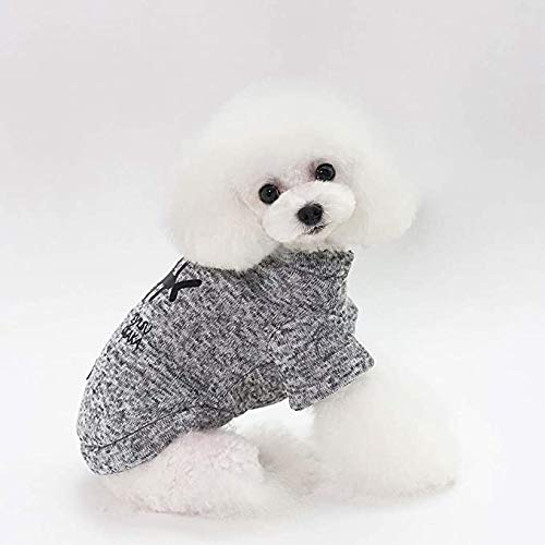 Gshy Ropa para Mascotas Jersey de algodón Grueso otoño Invierno Abrigo de Espina de Pescado para Perros y Gatos (Gris, M)