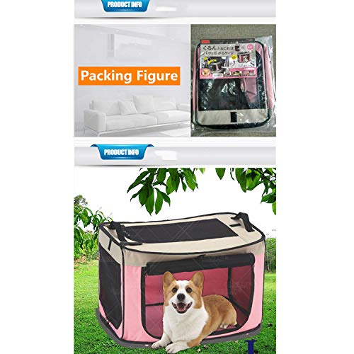 Guangyu Transportin para Perros Plegable,Bolsa de Transporte para Perros Gatos,Bolsa de Transporte para Coche Viaje Portátil Impermeable (S:56 * 40 * 36cm, Rosa)