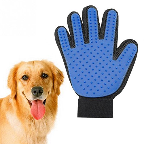 Guante mágico con cepillo True Touch para perros y gatos y cardador, elimina el pelo y masajea