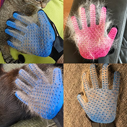 Guante para pelo de mascota suave. Herramienta de masaje con cinco dedos, diseño perfecto para perros y gatos con pelo largo y corto, de Qunlei