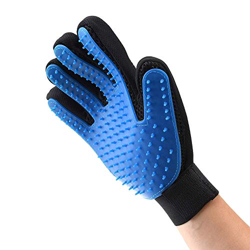Guante para pelo de mascota suave. Herramienta de masaje con cinco dedos, diseño perfecto para perros y gatos con pelo largo y corto, de Qunlei