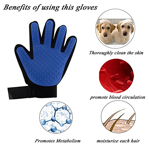 Guantes para el cepillado de gatos y perros con recompensa para el adiestramiento, Guantes de baño con cepillo para masaje eficiente y delicado ANG para perros y gatos (un par)