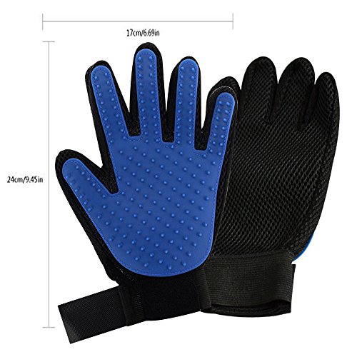 Guantes para el cepillado de gatos y perros con recompensa para el adiestramiento, Guantes de baño con cepillo para masaje eficiente y delicado ANG para perros y gatos (un par)