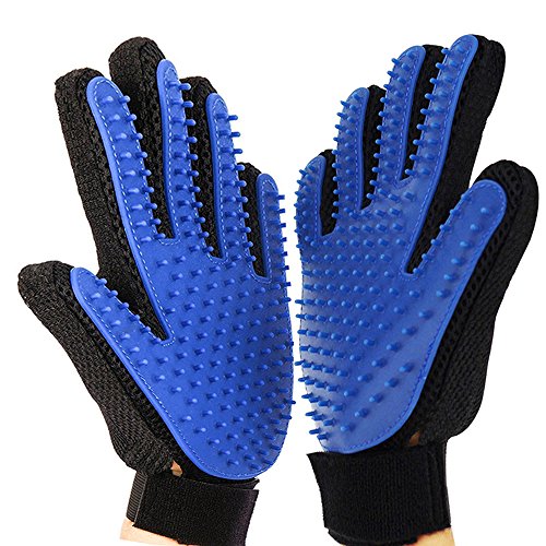 Guantes para el cepillado de gatos y perros con recompensa para el adiestramiento, Guantes de baño con cepillo para masaje eficiente y delicado ANG para perros y gatos (un par)