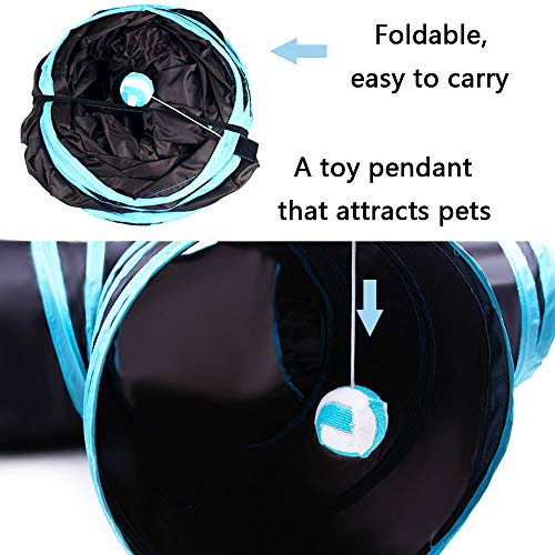Guhih Juguete del túnel del Gato, Juguete del Tubo del Animal doméstico con el Juguete Plegable del túnel de la Actividad de la Vara y de la Bola interactiva Plegable de la Manera del Peep