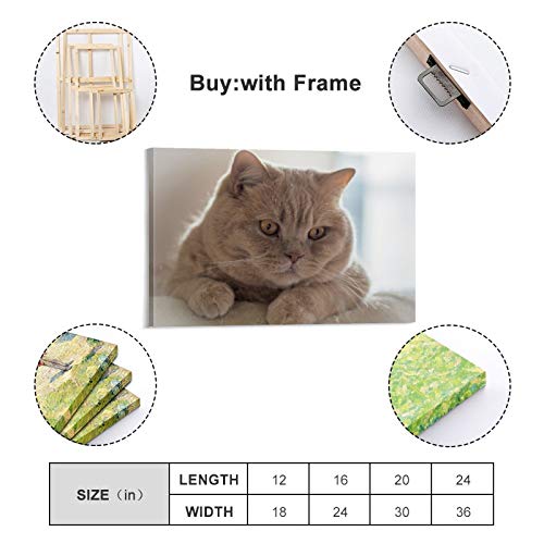 GUKEY Póster decorativo de pared, diseño de gatos y animales con orejas de gato, 20 x 30 cm