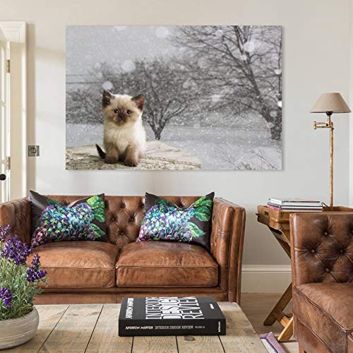GUKEY Póster decorativo para pared, diseño de gatos y gatos siameses
