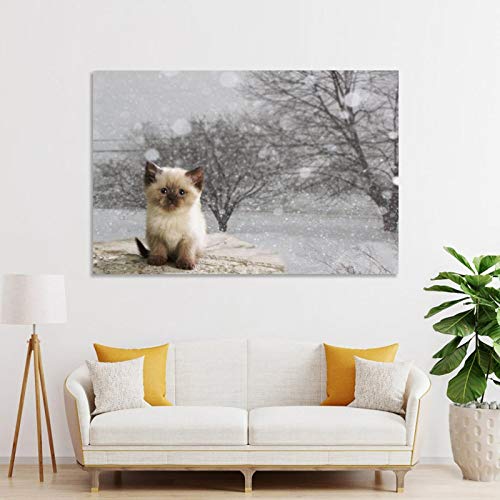 GUKEY Póster decorativo para pared, diseño de gatos y gatos siameses