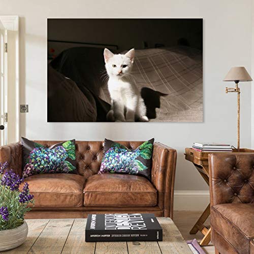 GUKEY Póster, lienzo con diseño de gatitos, gatos y animales con orejas de gato, 50 x 75 cm