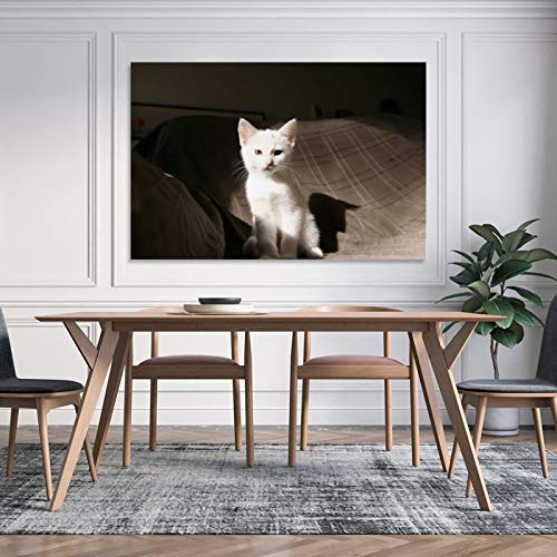 GUKEY Póster, lienzo con diseño de gatitos, gatos y animales con orejas de gato, 50 x 75 cm