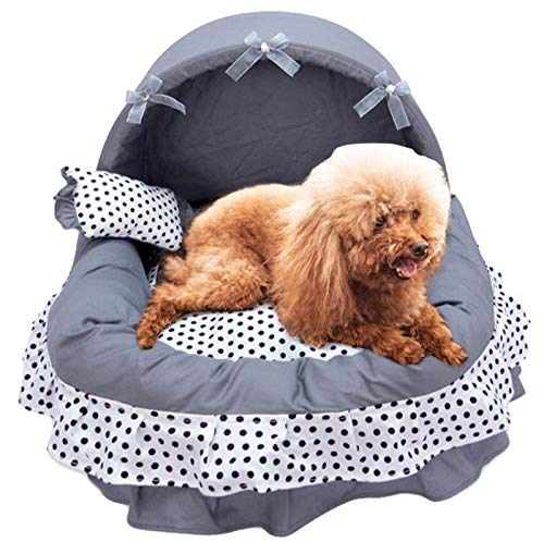Gulunmun Camas para Gatos Camas para Perros Encaje Princess Pet Dog Bed House Crate Cat Bed Cage Basket Puppy House Dream Nest Dream Kennel Sofa Dog Nest Soft Pet Supplies @ Pink M