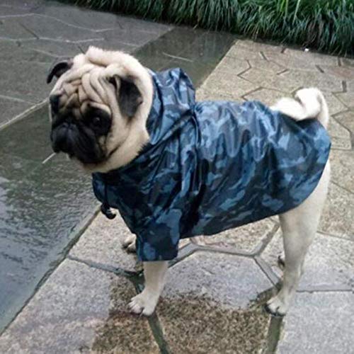 Gulunmun Chubasqueros para Perros Impermeable De Camuflaje para Perros Grandes Ropa Impermeable para Perros Pequeños Grandes con Capucha Rain Cloak-2_XL