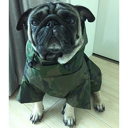 Gulunmun Chubasqueros para Perros Impermeable De Camuflaje para Perros Grandes Ropa Impermeable para Perros Pequeños Grandes con Capucha Rain Cloak-2_XL