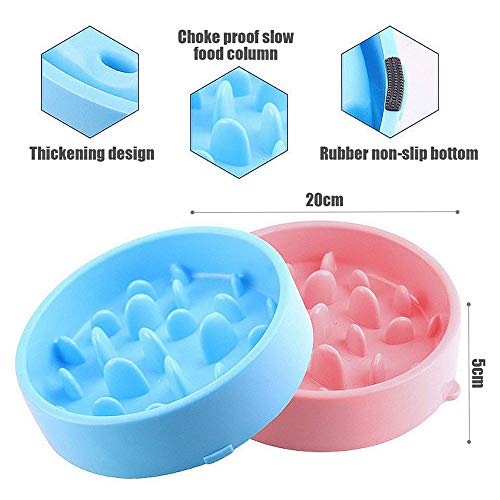 GWL Cuenco de Lenta Alimentación para Perros, Slow Eating Dog Bowl, Tazón de Antideslizante Interactivo Saludable Alimentador para Evitar el Ahogo y Comer Demasiado para Perros y Gatos (Rosado)