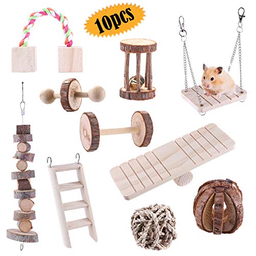 hámster masticable juguetes, 10 piezas de natural pino cobayas juguetes chinchillas juguetes mancuernas ejercicio pequeño mascotas cuidado dientes molar juguete para pájaros conejo Gerbils