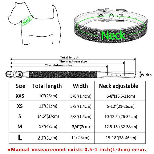 haoyueer Collar de perro con diamantes de imitación, bonito y deslumbrante suave de ante y suave para perro, gato, collar de diamantes de imitación de cristal para mascotas (M, rosa caliente)