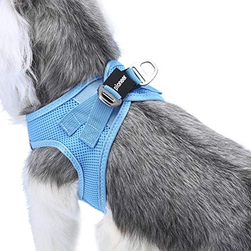 HAPPY HACHI Arnés Gato Chaleco Gatito Perro Pequeño Ajustable Suave Acolchado Cómodo para Viajar Pasear con Mascota Pequeña Cachorro Chihuahua(M Azul)