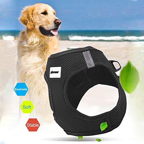 HAPPY HACHI Arnés Gato Chaleco Gatito Perro Pequeño Ajustable Suave Acolchado Cómodo para Viajar Pasear con Mascota Pequeña Cachorro Chihuahua(S Negro)