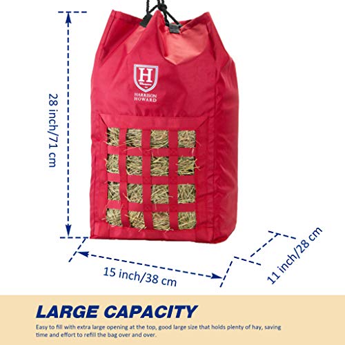 Harrison Howard - Bolsa de alimentación lenta (tela Oxford 1680D, gran capacidad, para caballo, color rojo escarlata