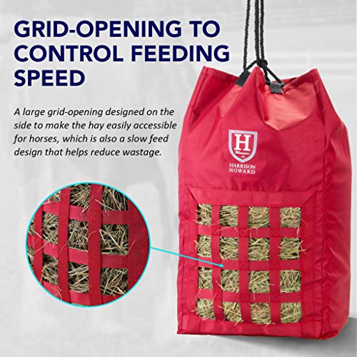 Harrison Howard - Bolsa de alimentación lenta (tela Oxford 1680D, gran capacidad, para caballo, color rojo escarlata