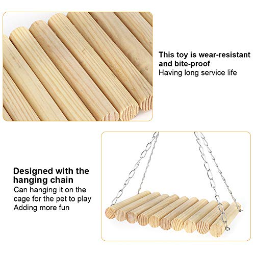 HEEPDD Columpio de Loros, 13 * 20 cm Columpio de pájaro Natural de Madera Juguetes de Perca Columpio de Registro Redondo Colgante para Ardillas de Chinchilla Loros