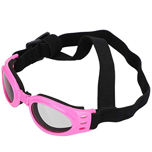 HEEPDD Gafas para Perros, Gafas de Sol Gafas Protectoras UV Plegables para Mascotas Gafas de Sol Plegables a Prueba de Viento Gafas Anti-UV Rosa(L)